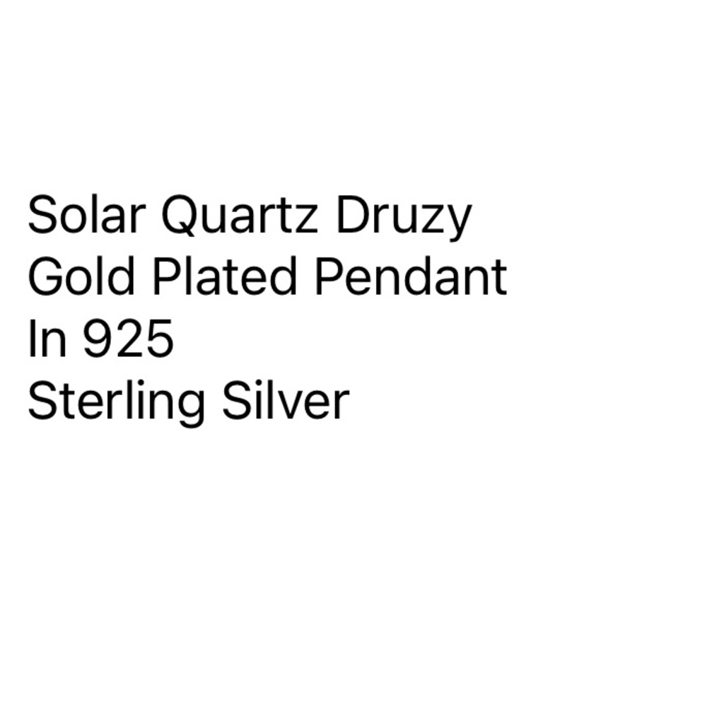 🆕 Natural Solar Quartz Druzy Pendant – Gold-Plated Edge on 925 Sterling Silver - Picture 3 of 10
